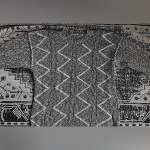 VTG Grandpa Chunky Knit Geometric Linen Blend Crewneck Sweater: Size L